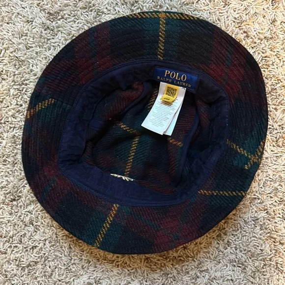 Polo Ralph Lauren - Wool-Alpaca Blend Plaid Bucket Hat - Size L/XL - Picture 2 of 2